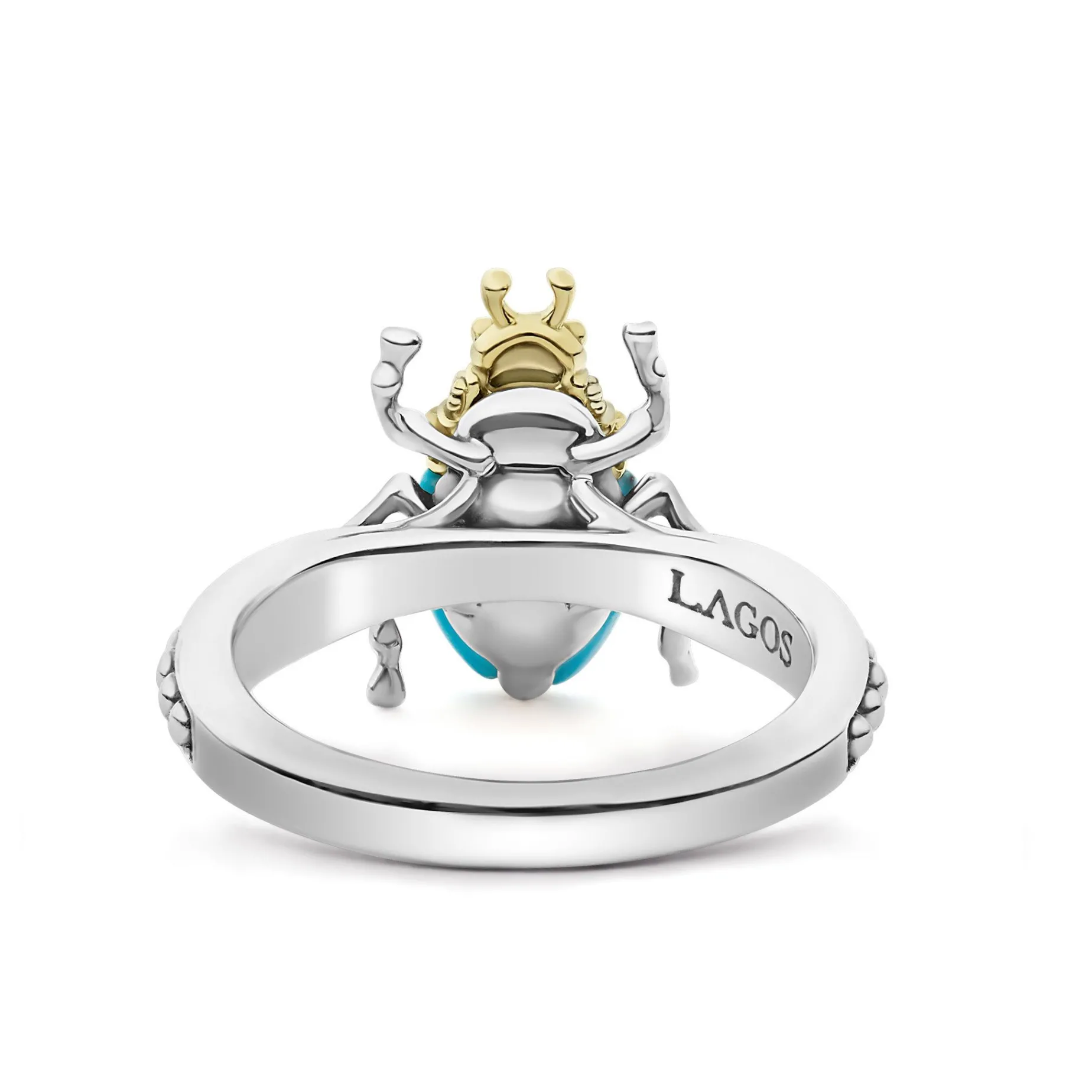 Gemstones<LAGOS Turquoise Beetle Diamond Ring