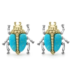 Gemstones<LAGOS Turquoise Beetle Stud Earrings