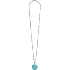 Silver<LAGOS Turquoise Flower Pendant Necklace