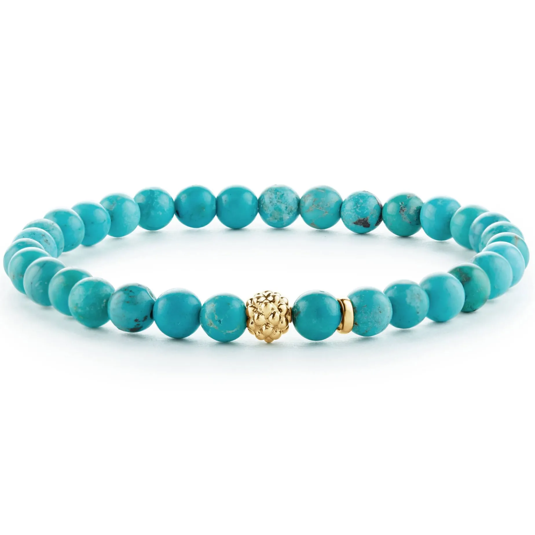 Gold<LAGOS Turquoise Gold Station Bead Bracelet