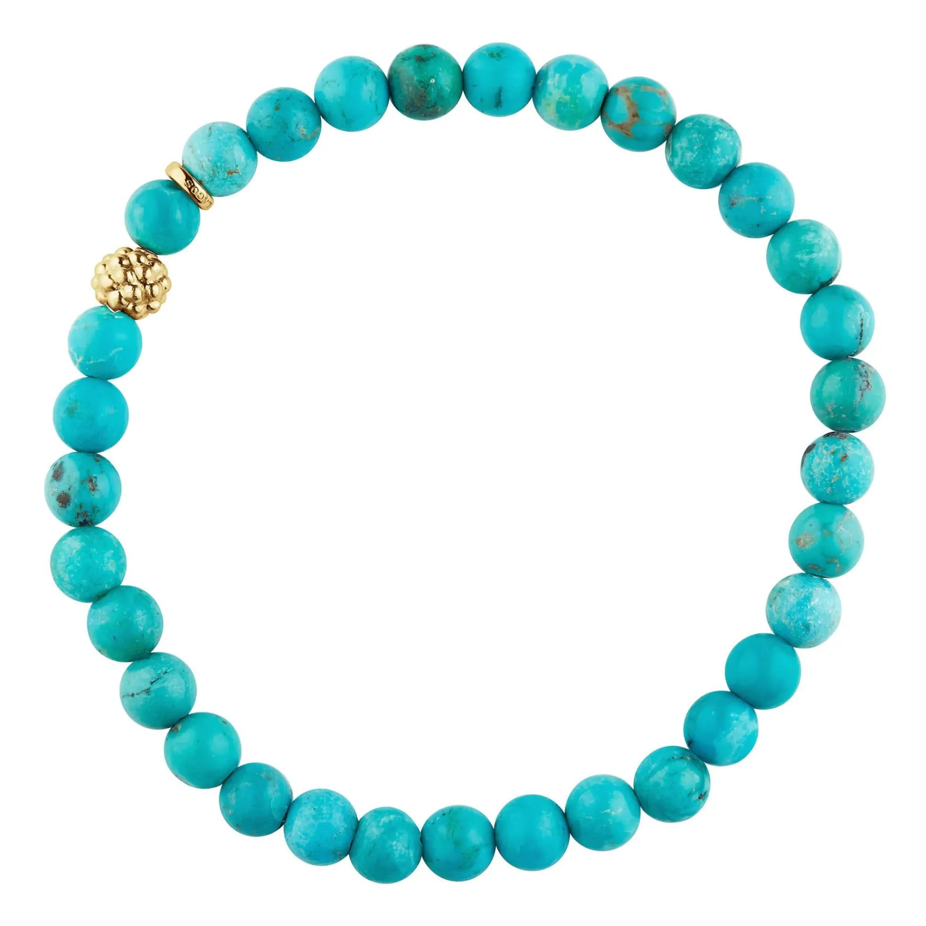 Gold<LAGOS Turquoise Gold Station Bead Bracelet