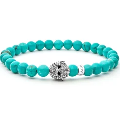Silver<LAGOS Turquoise Skull Bracelet