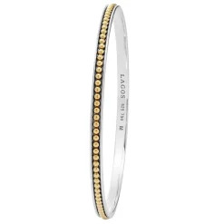 Bangles<LAGOS Two-Tone Caviar Beaded Bangle