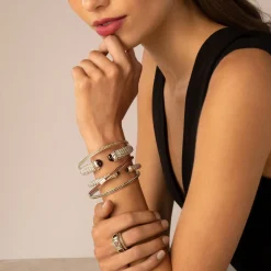 Bangles<LAGOS Two-Tone Caviar Beaded Bangle