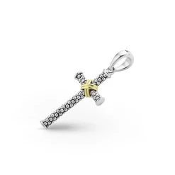 Amulets<LAGOS Two-Tone Caviar Beaded X Cross Amulet