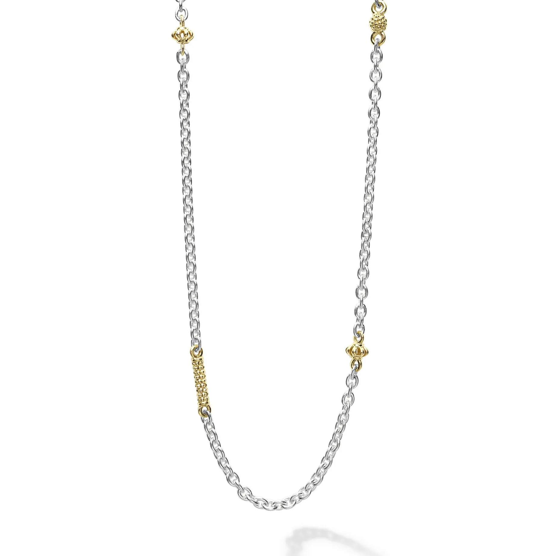 Chains<LAGOS Two-Tone Caviar Chain Necklace