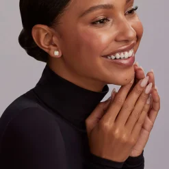 Diamonds<LAGOS Two-Tone Caviar Diamond Stud Earrings