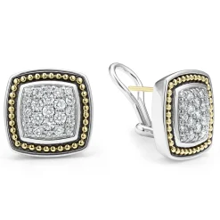 Diamonds<LAGOS Two-Tone Caviar Diamond Stud Earrings