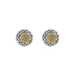 Caviar Earrings<LAGOS Two-Tone Caviar Front-Back Earrings