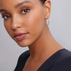 Hoop Earrings<LAGOS Two-Tone Caviar Hoop Earrings