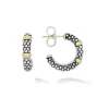 Hoop Earrings<LAGOS Two-Tone Caviar Huggie Earrings