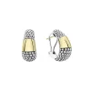 Caviar Earrings<LAGOS Two-Tone Caviar Omega Clip Earrings