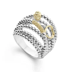 Caviar Rings<LAGOS Two-Tone Caviar Statement Ring