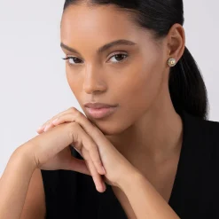 Stud Earrings<LAGOS Two-Tone Caviar Stud Earrings