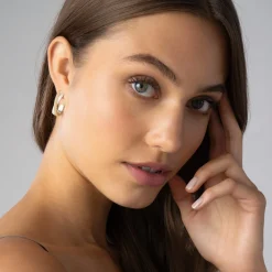 Diamonds<LAGOS Two-Tone Caviar X Diamond Hoop Earrings