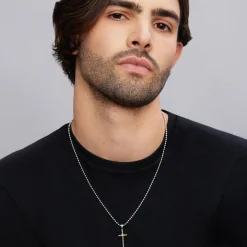 Amulets<LAGOS Two-Tone Cross Amulet Necklace