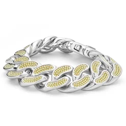 Bracelets<LAGOS Two-Tone Curb Link Bracelet | 19Mm