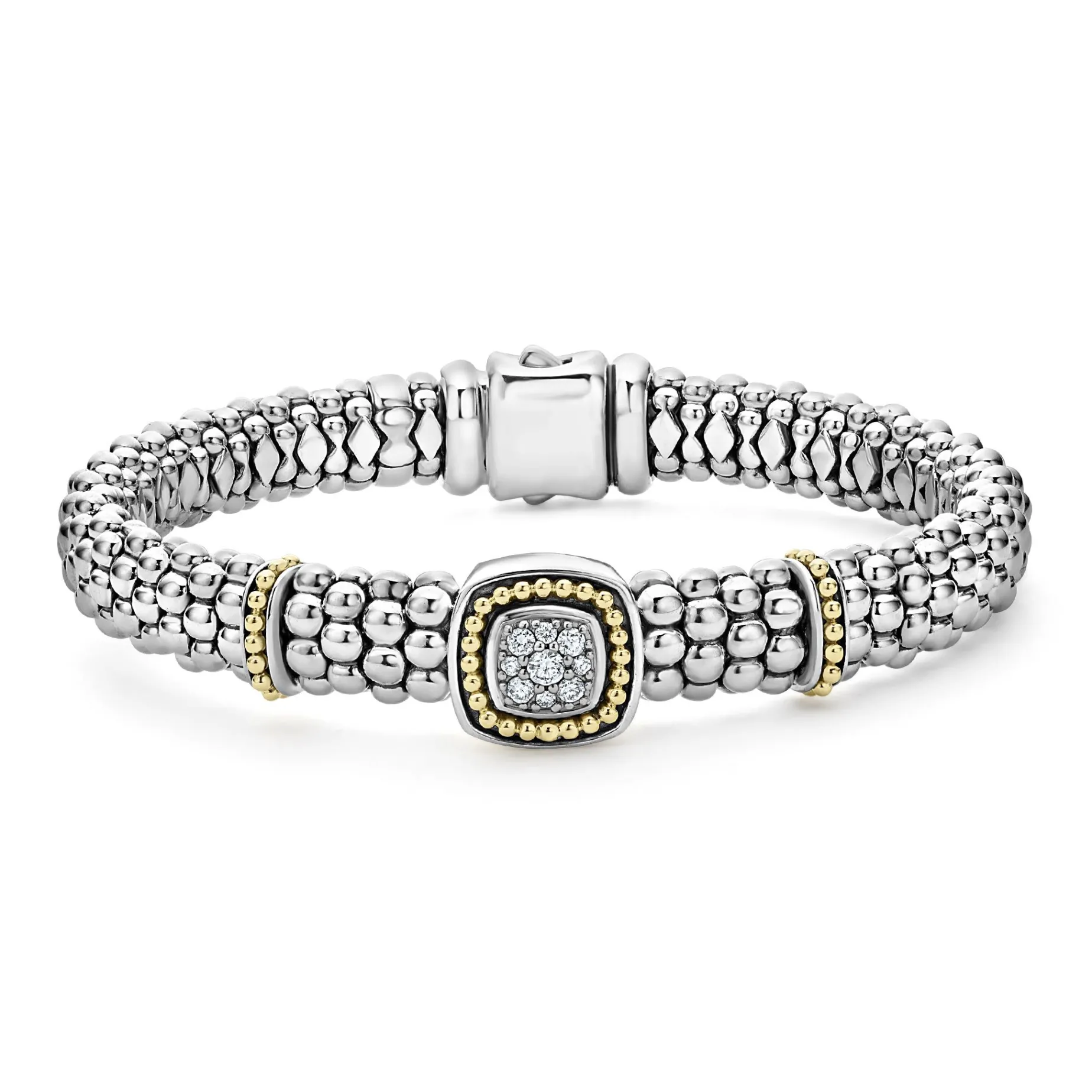 Diamonds<LAGOS Two-Tone Diamond Caviar Bracelet | 9Mm