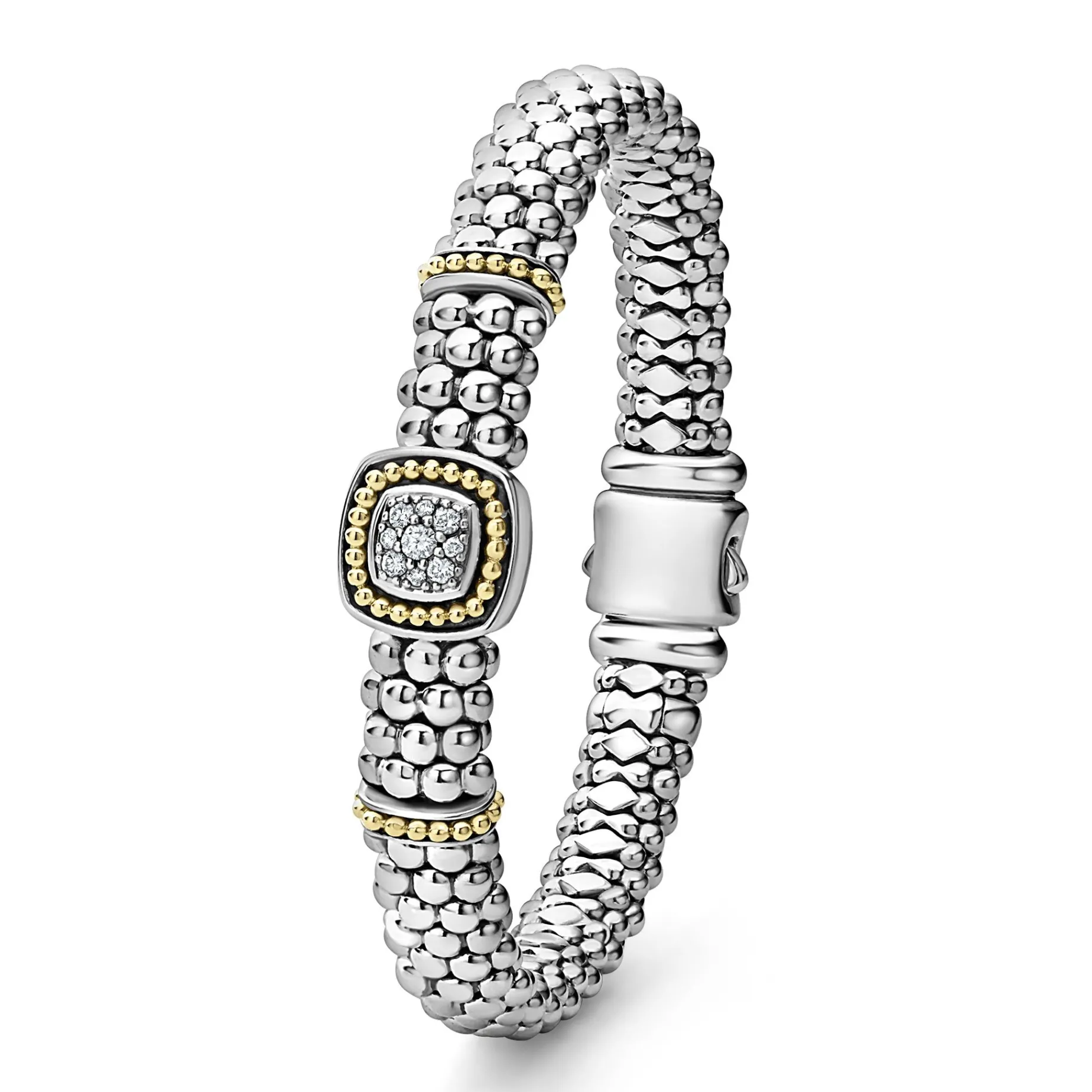 Diamonds<LAGOS Two-Tone Diamond Caviar Bracelet | 9Mm