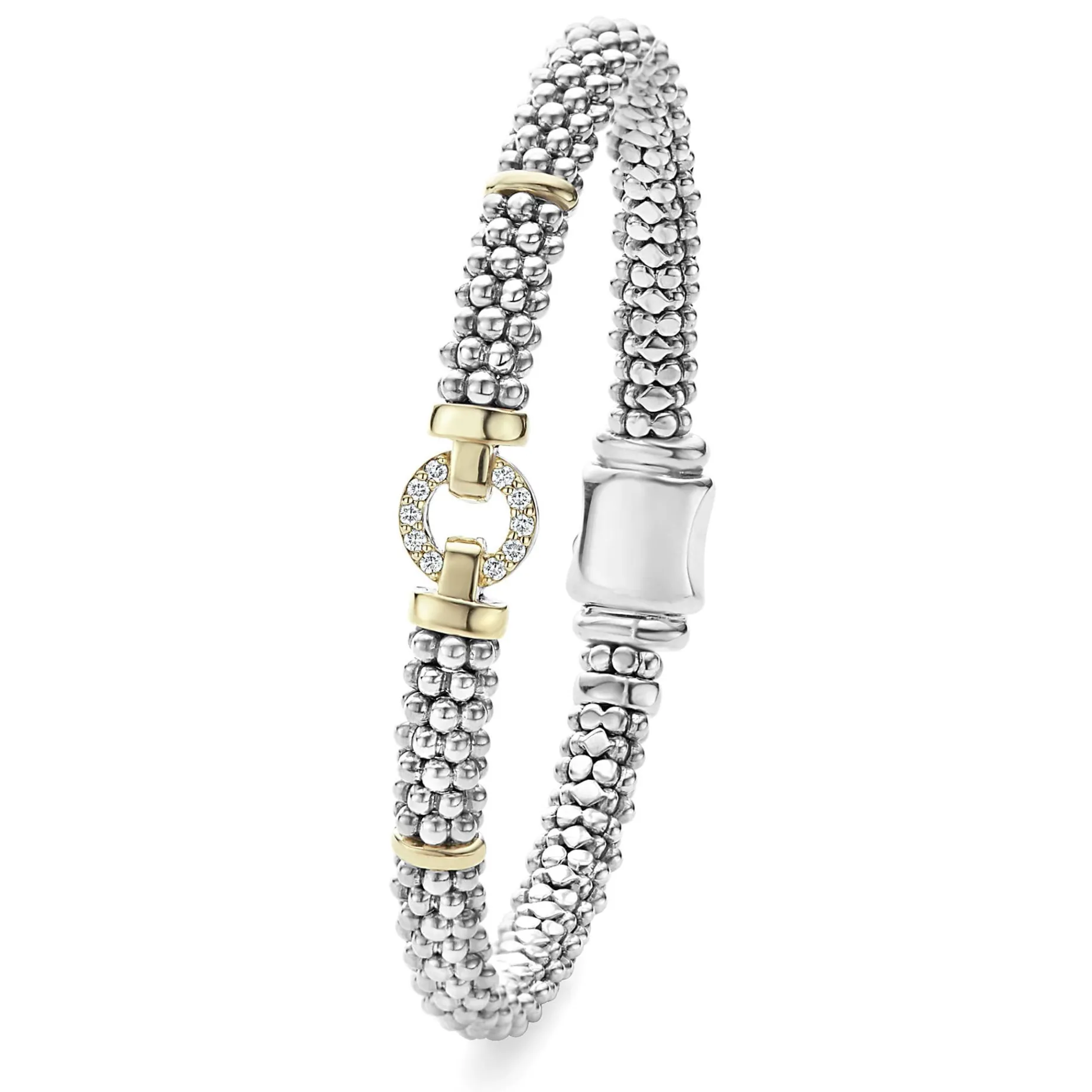 Diamonds<LAGOS Two-Tone Diamond Circle Caviar Bracelet | 6Mm