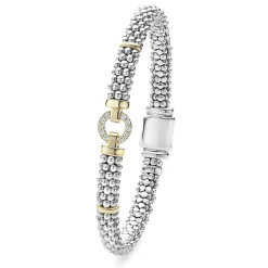 Caviar Bracelets<LAGOS Two-Tone Diamond Circle Caviar Bracelet | 6Mm
