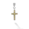Earrings<LAGOS Two-Tone Diamond Cross Earring