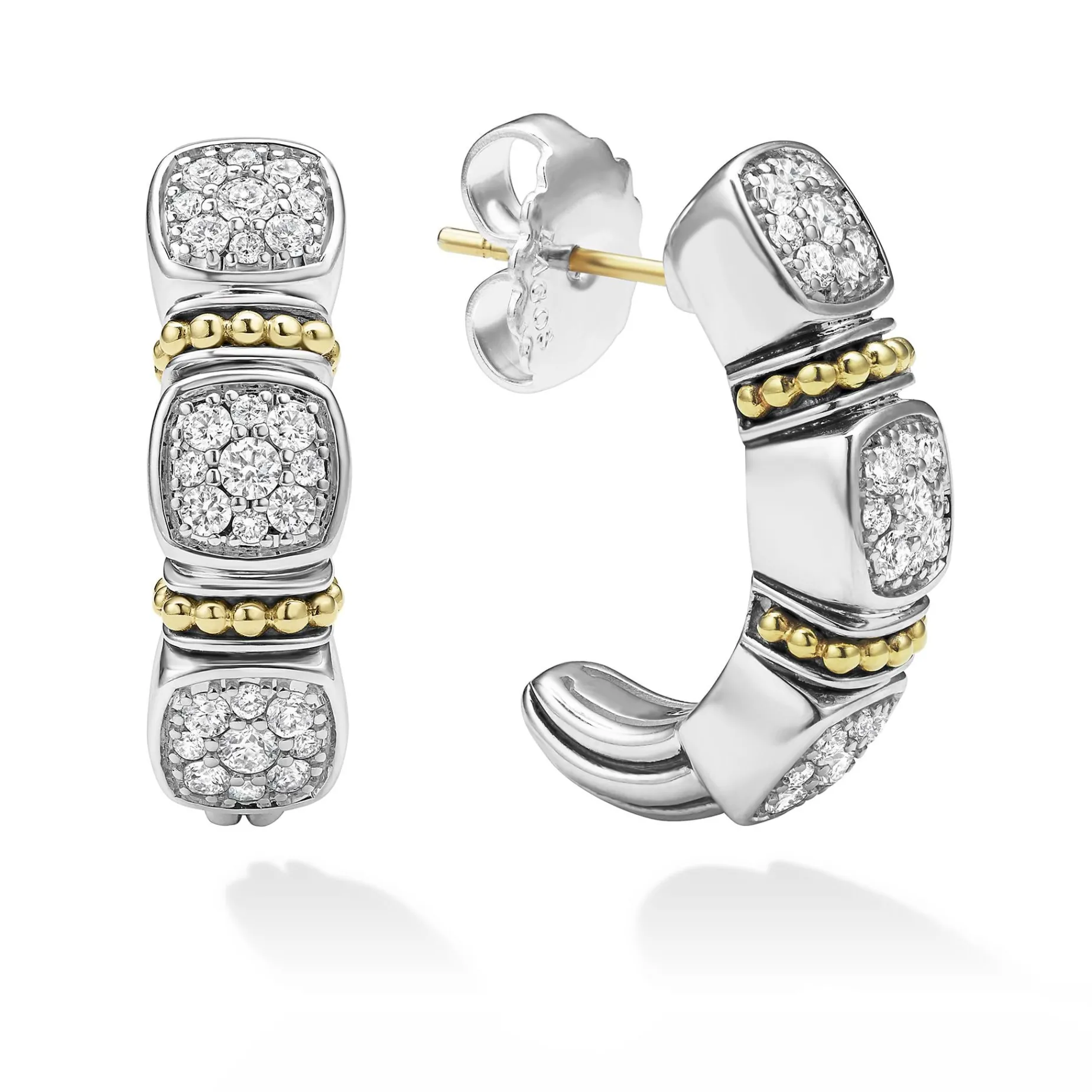 Diamonds<LAGOS Two-Tone Diamond Hoop Earrings