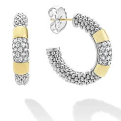Diamonds<LAGOS Two-Tone Diamond Hoop Earrings