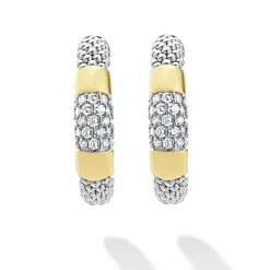 Hoop Earrings<LAGOS Two-Tone Diamond Hoop Earrings