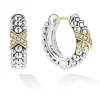 Hoop Earrings<LAGOS Two-Tone Diamond Huggie Earrings