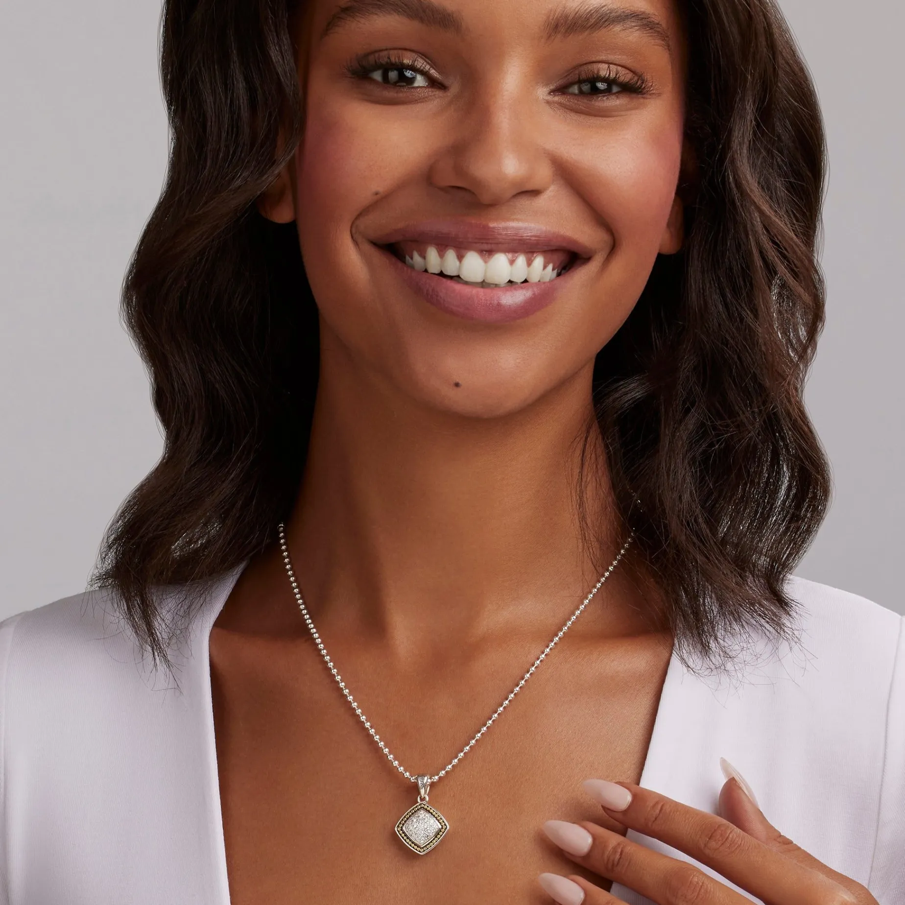 Diamonds<LAGOS Two-Tone Diamond Pendant Necklace