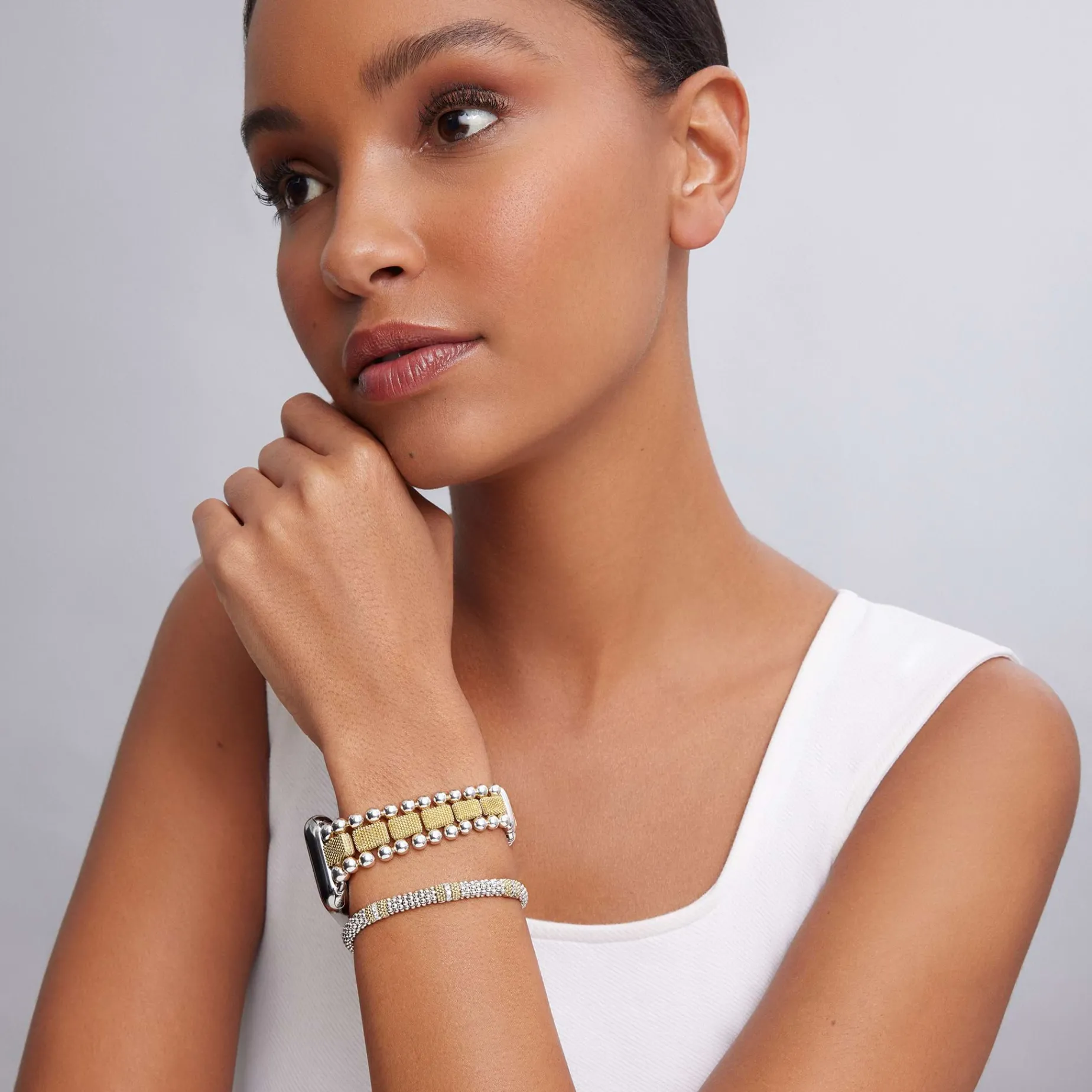 Watch Bracelets<LAGOS Two-Tone Diamond Smart Caviar Gift Set