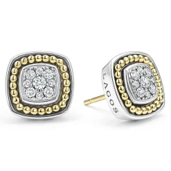 Two-Tone<LAGOS Two-Tone Diamond Stud Earrings