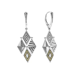 Silver<LAGOS Two-Tone Drop Earrings