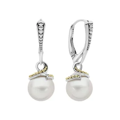 Drop Earrings<LAGOS Two-Tone Drop Pearl Earrings