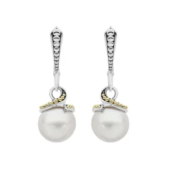 Drop Earrings<LAGOS Two-Tone Drop Pearl Earrings