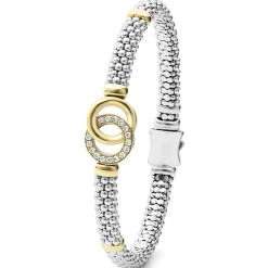 Diamonds<LAGOS Two-Tone Interlocking Diamond Caviar Bracelet | 6Mm