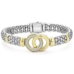 Two-Tone<LAGOS Two-Tone Interlocking Diamond Caviar Bracelet | 9Mm