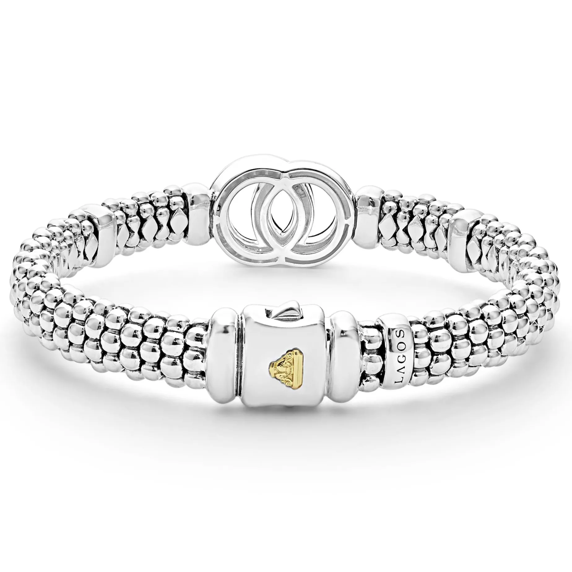 Diamonds<LAGOS Two-Tone Interlocking Diamond Caviar Bracelet | 9Mm