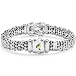 Diamonds<LAGOS Two-Tone Knot Caviar Diamond Bracelet | 9Mm