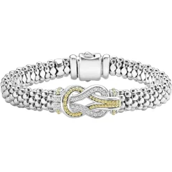 Two-Tone<LAGOS Two-Tone Knot Caviar Diamond Bracelet | 9Mm