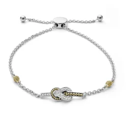 Diamonds<LAGOS Two-Tone Knot Diamond Bolo Bracelet
