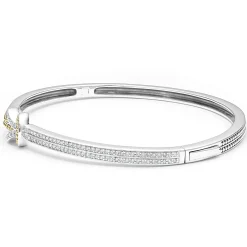 Two-Tone<LAGOS Two-Tone Knot Diamond Cuff Bracelet
