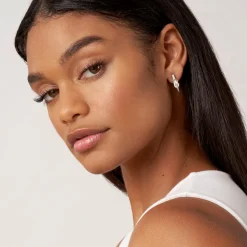 Diamonds<LAGOS Two-Tone Knot Diamond Half Hoop Earring