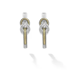 Diamonds<LAGOS Two-Tone Knot Diamond Half Hoop Earring