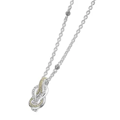 Caviar Necklaces<LAGOS Two-Tone Knot Diamond Pendant Necklace