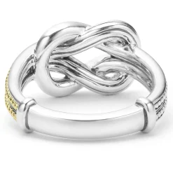 Caviar Rings<LAGOS Two-Tone Knot Diamond Ring