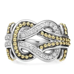 Diamonds<LAGOS Two-Tone Knot Diamond Statement Ring