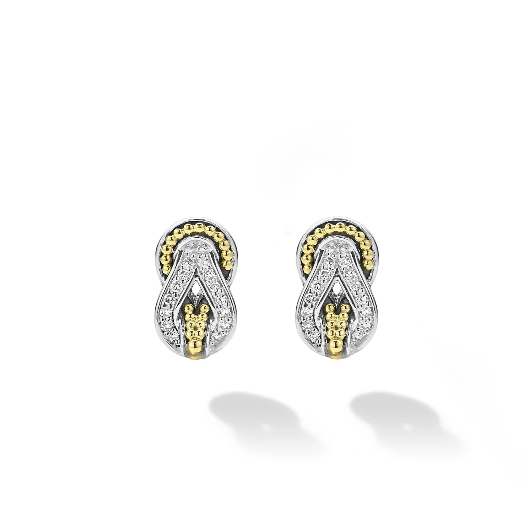 Diamonds<LAGOS Two-Tone Knot Diamond Stud Earrings