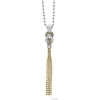 Two-Tone<LAGOS Two-Tone Knot Diamond Tassel Pendant Necklace